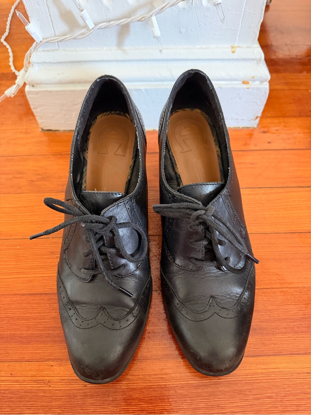 Etienne Aigner Black Leather Wingtip Ankle Boots